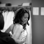 Calgary Wedding Photographer | Bride getting ready smile