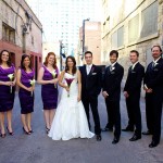 Calgary Wedding Photographer | Central United Church Bridal party formal in alley