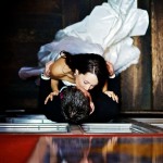 Calgary Wedding Photographer | Bride having her way with Groom in the Palomino pub