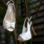 Calgary wedding photographer | Drumheller Wedding | Farm yard | Brides shoes in a tree